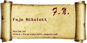 Feje Nikolett névjegykártya